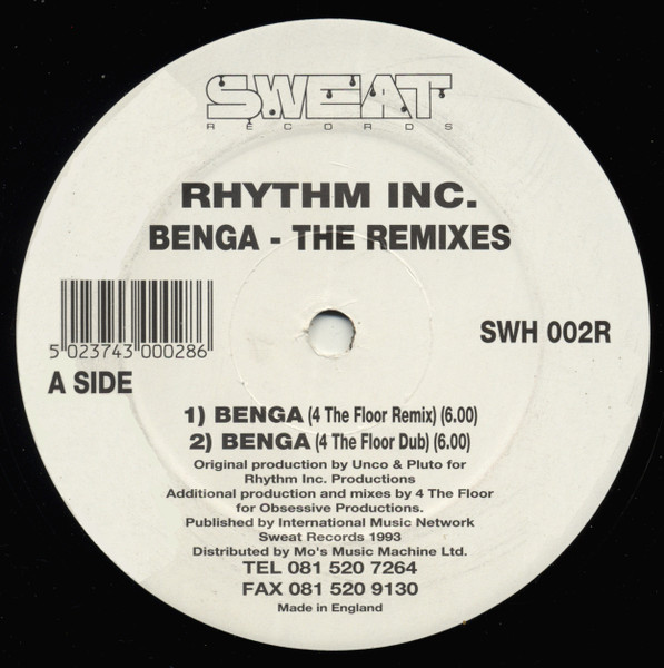 Rhythm Inc. - Benga (The Remixes) | Sweat Records (SWH 002R) - main Rhythm Inc. - Benga (The Remixes) | Sweat Records (SWH 002R) - main