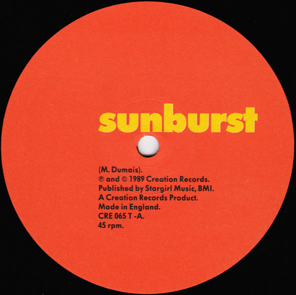 Tangerine - Sunburst | Creation Records (CRE 065 T)