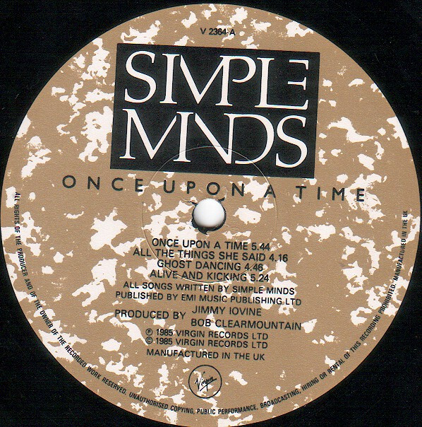 Simple Minds - Once Upon A Time | Virgin (V2364) - 3 Simple Minds - Once Upon A Time | Virgin (V2364) - 3