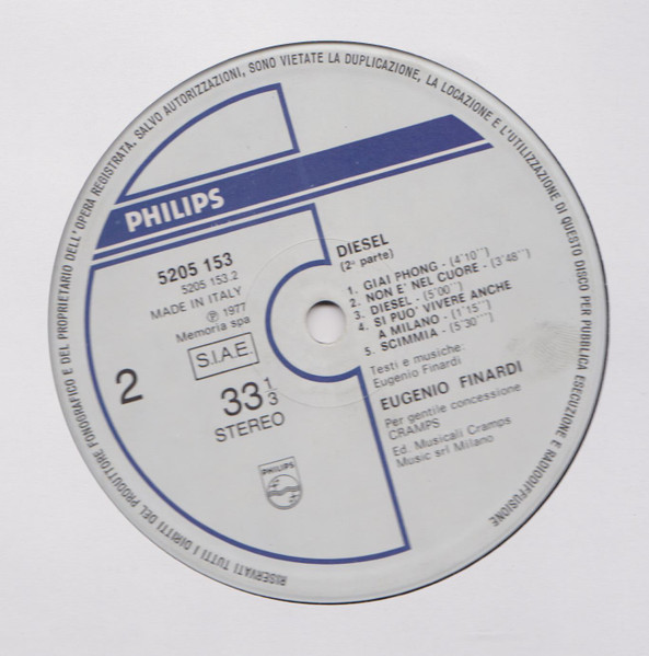 Eugenio Finardi - Diesel | Philips (5205 153) - 4