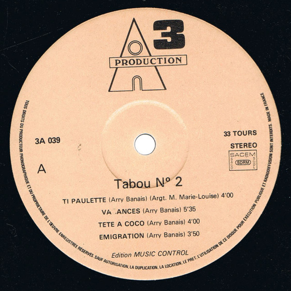 Tabou N°2 - Ti Paulette | 3A Production (3A 039) - 3