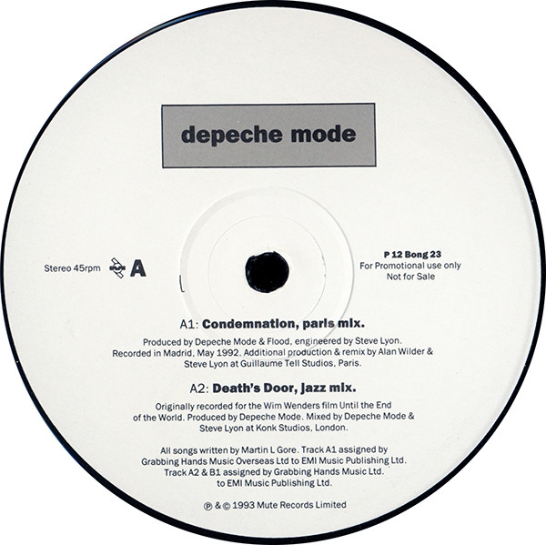 Depeche Mode - Condemnation (Paris Mix) | Mute (P12 Bong 23) - main
