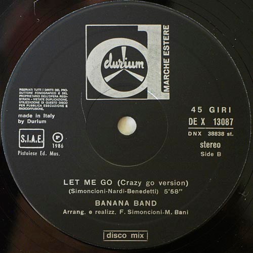 Banana Band - Let Me Go | Durium (DEX 13087)