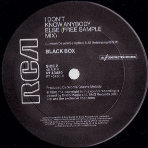 Black Box - I Don't Know Anybody Else | BMG Arista / Ariola Limited (PT 43480) - 3 Black Box - I Don't Know Anybody Else | BMG Arista / Ariola Limited (PT 43480) - 3