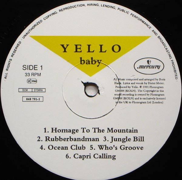 Yello - Baby | Mercury (848 791-1) - 3 Yello - Baby | Mercury (848 791-1) - 3