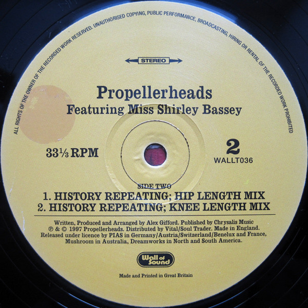 Propellerheads Featuring Shirley Bassey - History Repeating | Wall Of Sound (WALLT036) - 4 Propellerheads Featuring Shirley Bassey - History Repeating | Wall Of Sound (WALLT036) - 4
