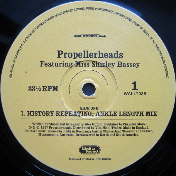 Propellerheads Featuring Shirley Bassey - History Repeating | Wall Of Sound (WALLT036) - 3 Propellerheads Featuring Shirley Bassey - History Repeating | Wall Of Sound (WALLT036) - 3
