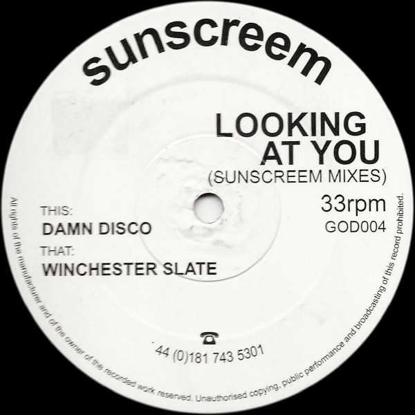 Sunscreem - Looking At You (Sunscreem Mixes) | Not On Label (Sunscreem) (GOD 004)