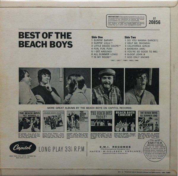 The Beach Boys - Best Of The Beach Boys | Capitol Records (ST 20856) - 2 The Beach Boys - Best Of The Beach Boys | Capitol Records (ST 20856) - 2