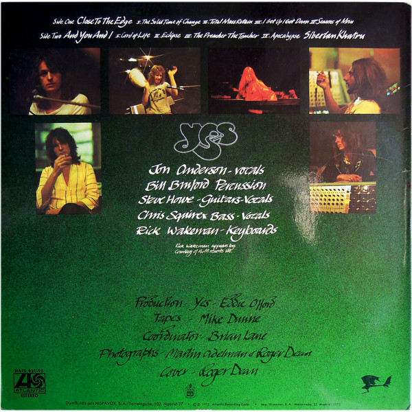 Yes - Close To The Edge | Atlantic (HATS 421-95) - 4