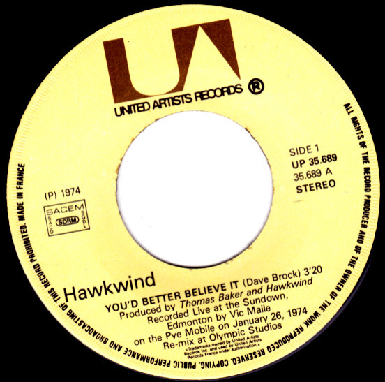 Hawkwind - You'd Better Believe It | United Artists Records (UP 35689) - 3
