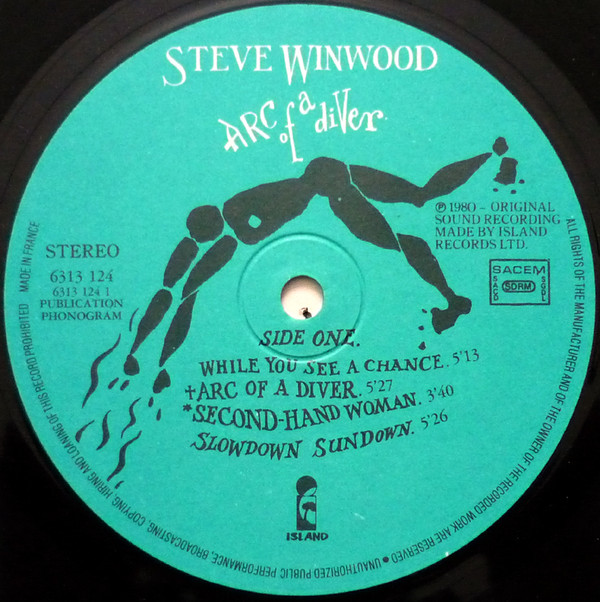 Steve Winwood - Arc Of A Diver | Island Records (6313 124) - 3