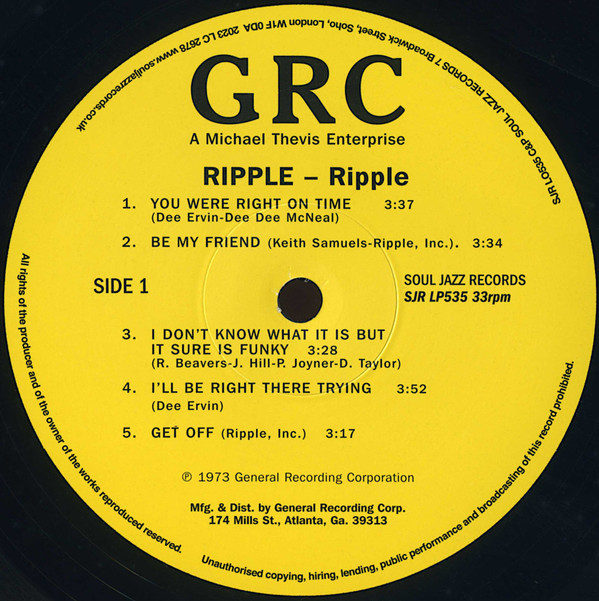 Ripple - Ripple | Soul Jazz Records (SJR LP535) - 2