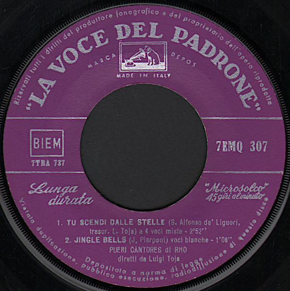 Coro Pueri Cantores Di Rho , Luigi Toja - Tu Scendi Dalle Stelle | La Voce Del Padrone (7EMQ 307) - 3 Coro Pueri Cantores Di Rho , Luigi Toja - Tu Scendi Dalle Stelle | La Voce Del Padrone (7EMQ 307) - 3