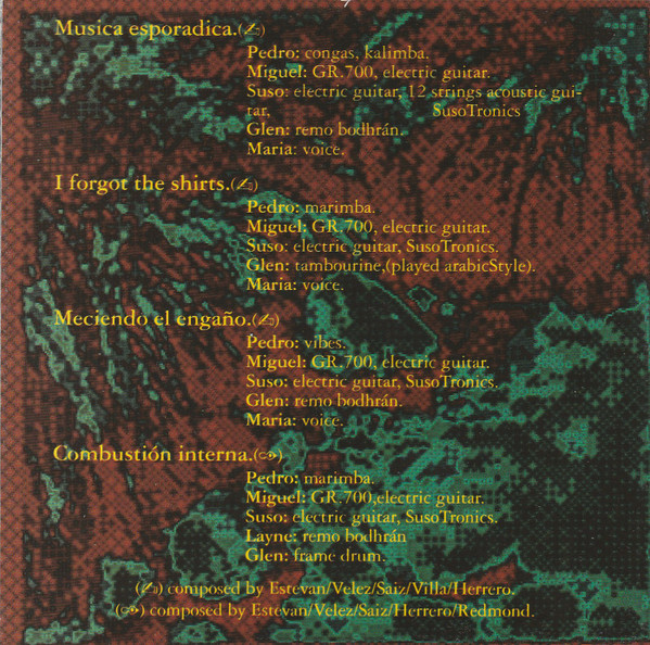 Glen Velez , Pedro Estevan , Layne Redmond , Suso Sáiz , María Villa , Miguel Herrero - Musica Esporadica | NO-CD Rekords (CDNO.03) - 3