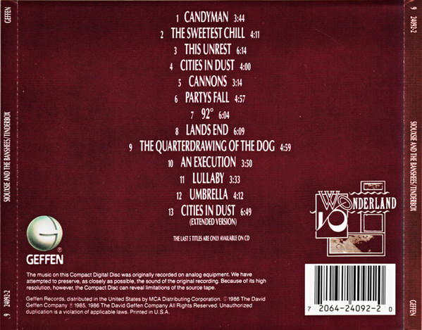 Siouxsie & The Banshees - Tinderbox | Geffen Records (9 24092-2) - 2