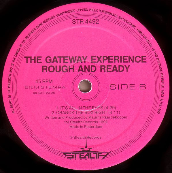 The Gateway Experience - Rough And Ready | Stealth Records (STR 4492) - 3 The Gateway Experience - Rough And Ready | Stealth Records (STR 4492) - 3