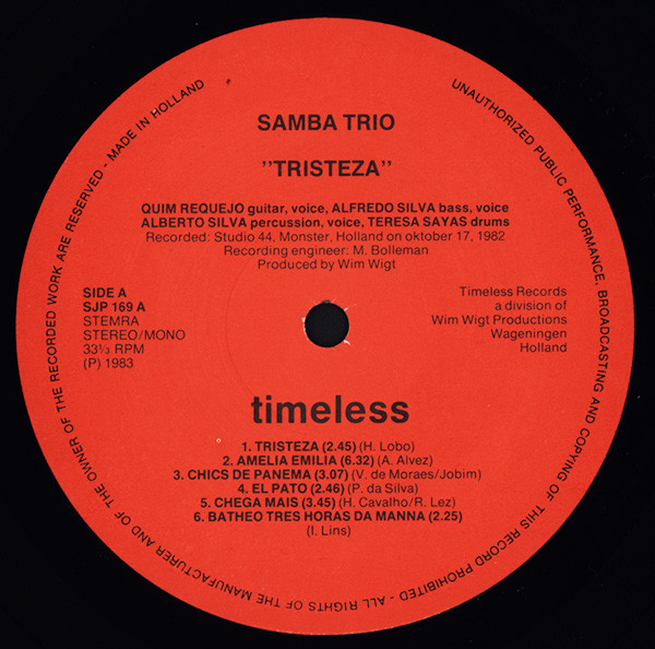 Samba Trio - Tristeza | Timeless (SJP 169) - 3