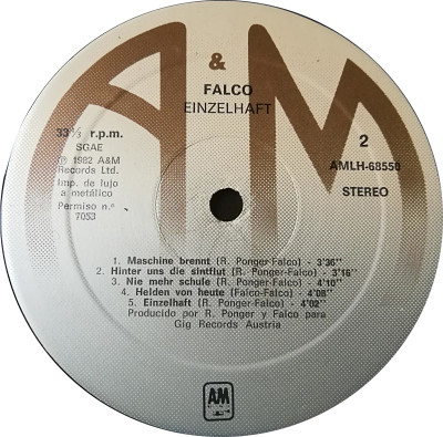 Falco - Einzelhaft | A&M Records (AMLH-68550) - 4