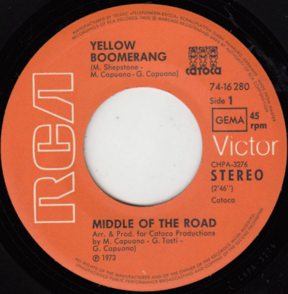 Middle Of The Road - Yellow Boomerang | RCA Victor (74-16 280) - 3 Middle Of The Road - Yellow Boomerang | RCA Victor (74-16 280) - 3
