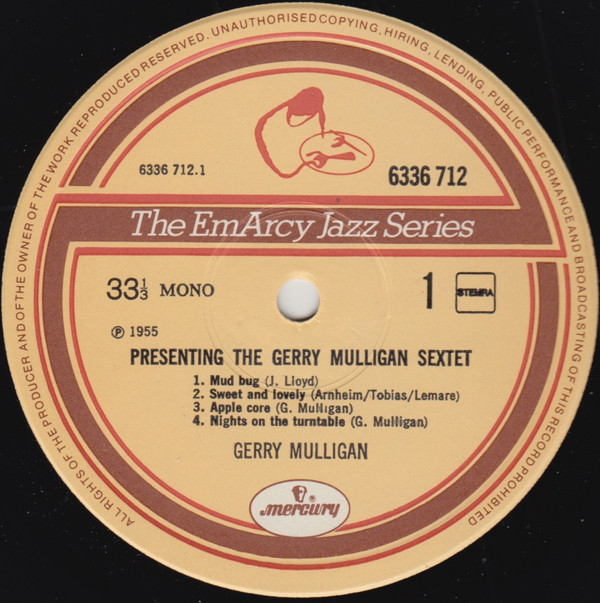 Gerry Mulligan And His Sextet - Presenting The Gerry Mulligan Sextet | Mercury (6336 712) - 2