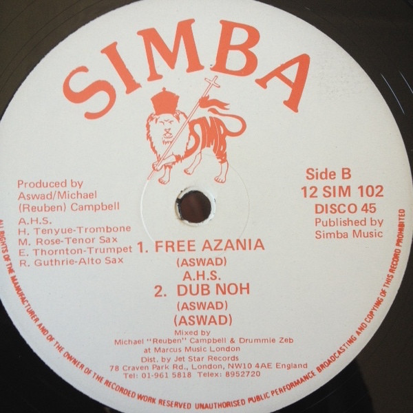Aswad - Kool Noh | Simba (12SIM 102) - 2