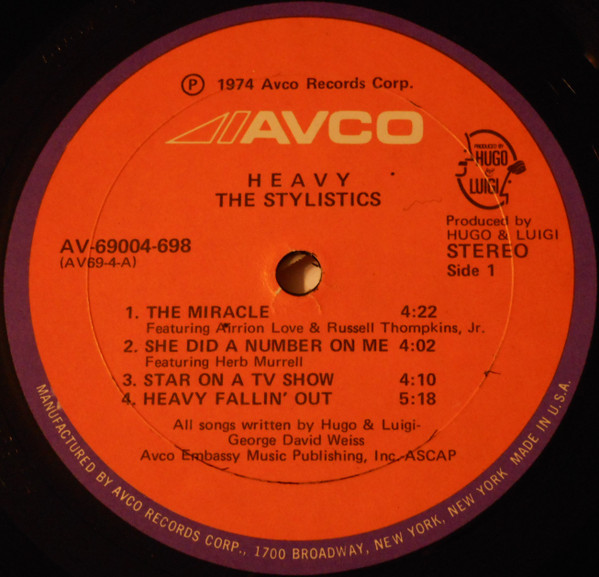 The Stylistics - Heavy | Avco (AV-69004-698) - 3 The Stylistics - Heavy | Avco (AV-69004-698) - 3