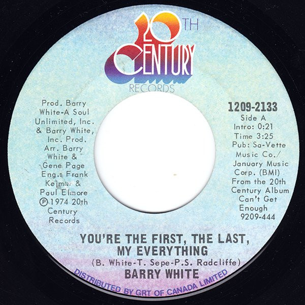 Barry White - You're The First, The Last, My Everything | 20th Century Records (1209-2133)