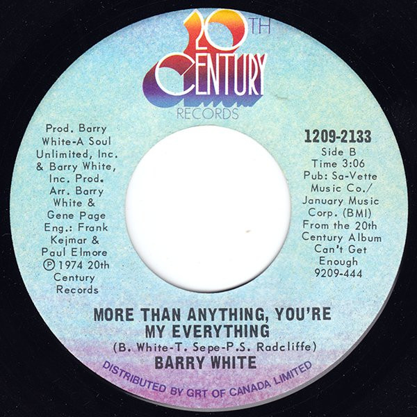 Barry White - You're The First, The Last, My Everything | 20th Century Records (1209-2133) - 2