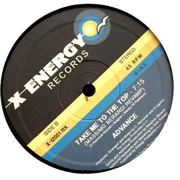 Advance - Take Me To The Top (Moplen / Massimo Berardi Remixes) | X-Energy Records (X - 12001 - RX) - 2