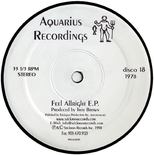 Troy Brown - Feel Allright E.P. | Aquarius Recordings (disco 18) - main