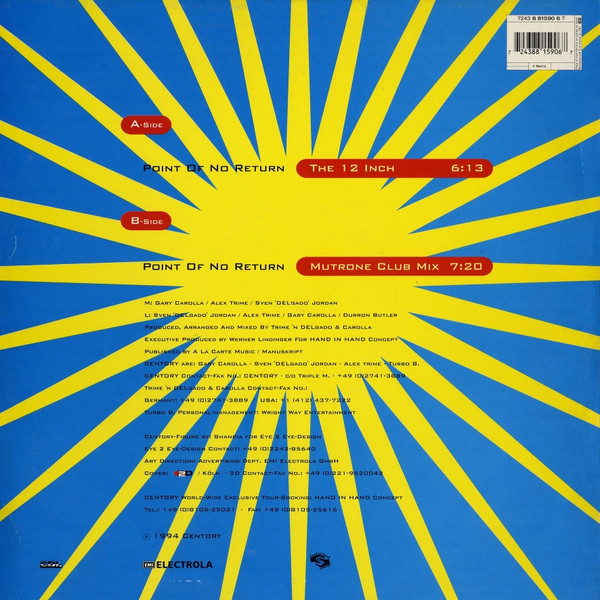 Centory - Point Of No Return | CDL - Cologne Dance Label (7243 8 81590 6 7) - main Centory - Point Of No Return | CDL - Cologne Dance Label (7243 8 81590 6 7) - main