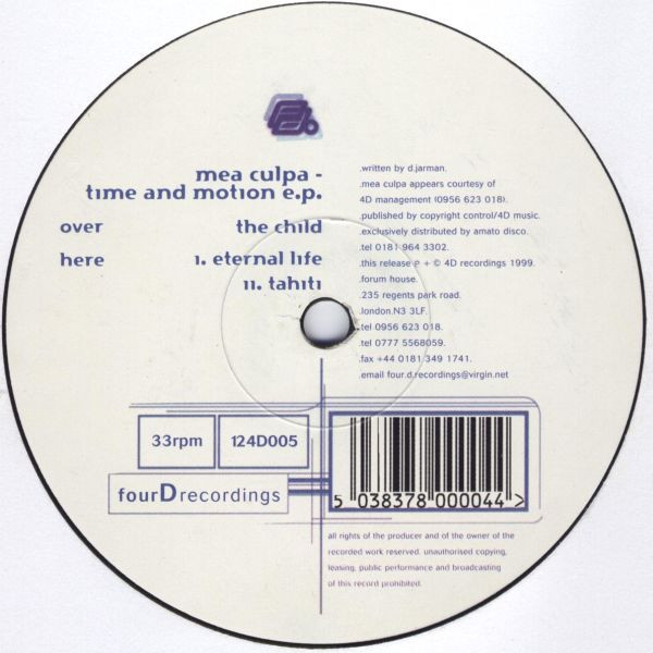 Mea Culpa - Time And Motion E.P. | Four D Recordings (124D005) - main