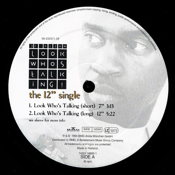 Dr. Alban - Look Whos Talking! (The 12'' Single) | Cheiron (74321 18800 1) - 3