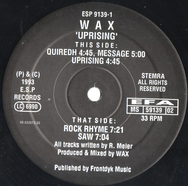 Wax - Uprising | ESP Records (ESP 9139-1) - 2