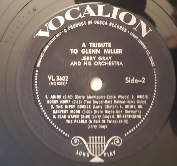 Jerry Gray And His Orchestra - A Tribute To Glenn Miller | Vocalion (VL 3602) - 4 Jerry Gray And His Orchestra - A Tribute To Glenn Miller | Vocalion (VL 3602) - 4