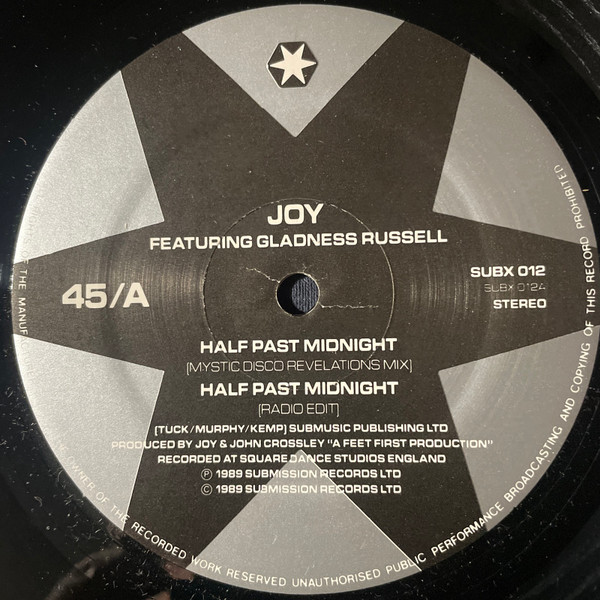 Joy Featuring Gladness Russell - Half Past Midnight | Submission (SUBX 012) - 2