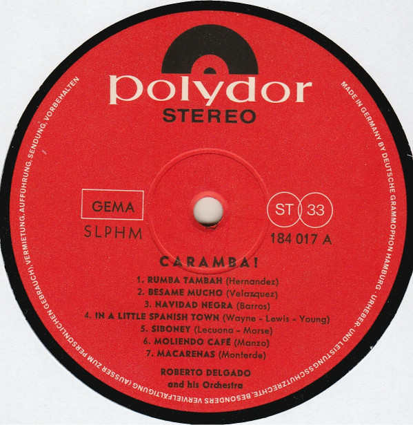 Roberto Delgado & His Orchestra - Caramba! Hot Rhythm From South America | Polydor (184 017) - 2