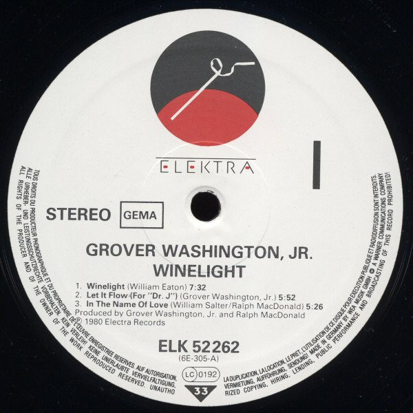 Grover Washington, Jr. - Winelight | Elektra (ELK 52 262) - 2
