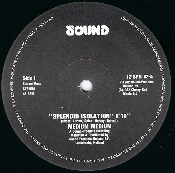 Medium Medium - Splendid Isolation | Sound (12 SPIL 82) - 3 Medium Medium - Splendid Isolation | Sound (12 SPIL 82) - 3