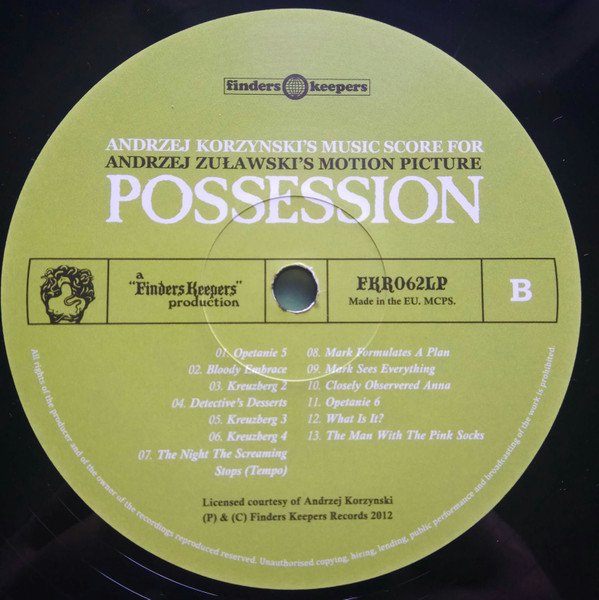Andrzej Korzyński - Andrzej Korzyński's Music Score for Andrzej Zuławski's Motion Picture "Possession" | Finders Keepers Records (FKR062LP) - 4