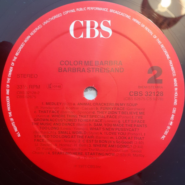 Barbra Streisand - Color Me Barbra | CBS (CBS 32128) - 3 Barbra Streisand - Color Me Barbra | CBS (CBS 32128) - 3