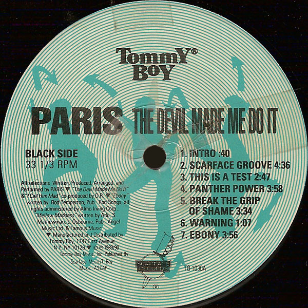 Paris - The Devil Made Me Do It | Tommy Boy (TB 1030) - 3 Paris - The Devil Made Me Do It | Tommy Boy (TB 1030) - 3