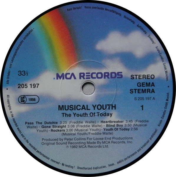 Musical Youth - The Youth Of Today | MCA Records (205 197) - 3