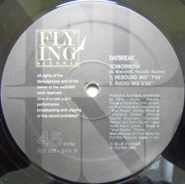 Daybreak - Tomorrow | Flying Records (FLY 070) - 3 Daybreak - Tomorrow | Flying Records (FLY 070) - 3