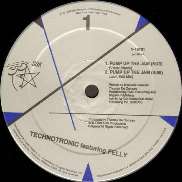Technotronic Featuring Felly - Pump Up The Jam | SBK Records (V-19701) - 3 Technotronic Featuring Felly - Pump Up The Jam | SBK Records (V-19701) - 3