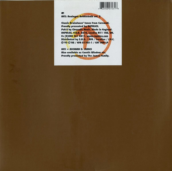 Aphex Twin - Analogue Bubblebath Vol. 3 | Rephlex (CAT 008 LP) - 2