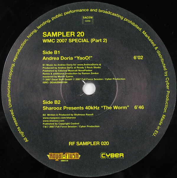Various - Sampler 20 WMC 2007 Special (Part 2) | Royal Flush Records (RFSampler 020)