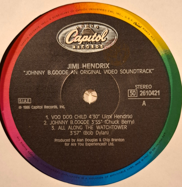 Jimi Hendrix - Johnny B. Goode - Original Video Soundtrack | Capitol Records (50 2610421) - 3