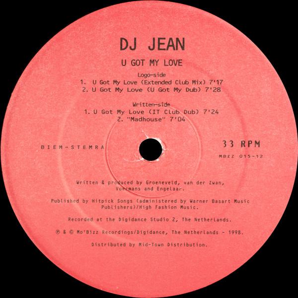 DJ Jean - U Got My Love | Mo'Bizz Recordings (MBZZ 015-12) - 4